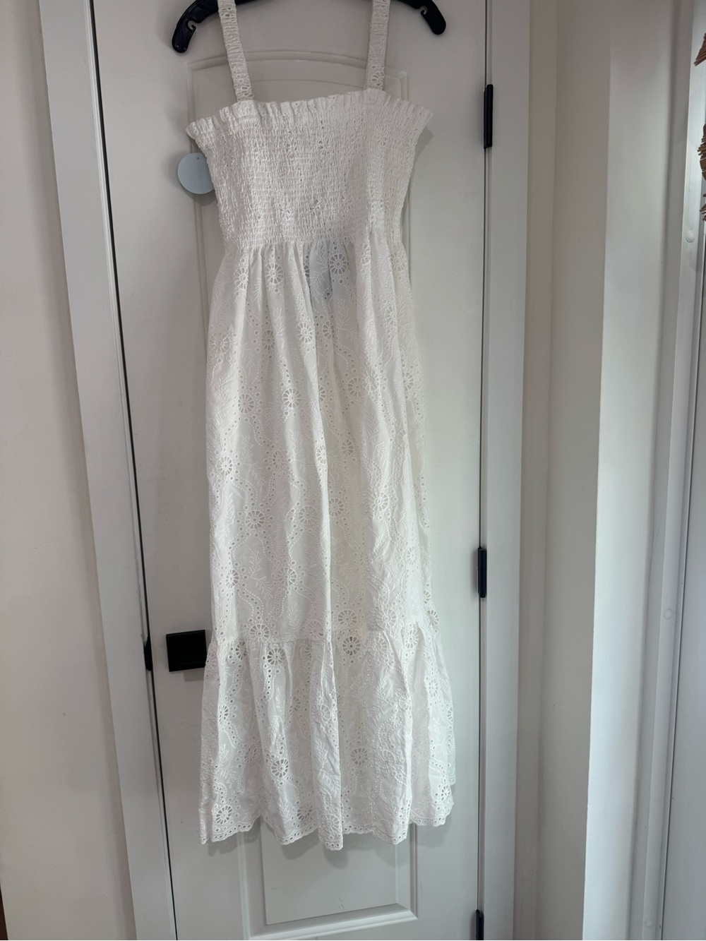 NWT Hill House Anjuli Nap Dress in White Trellis Broderie - L